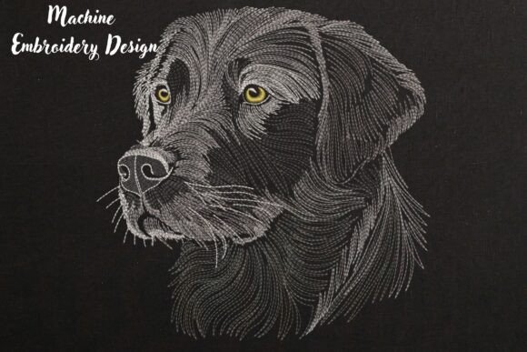 Realistic Black Dog Labrador Embroidery Review